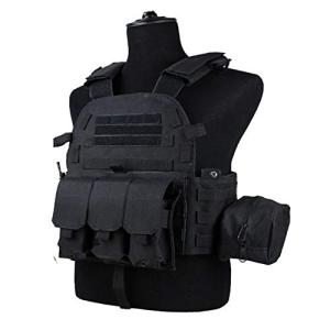 OAREA Black 600D Nylon Tactical Vest for Airsoft