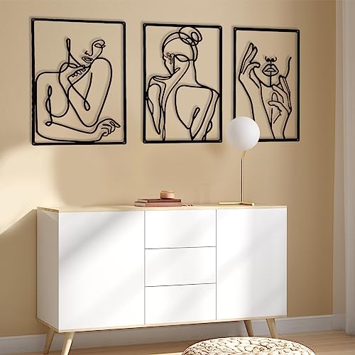 3-Piece Minimalist Woman Wall Art Set