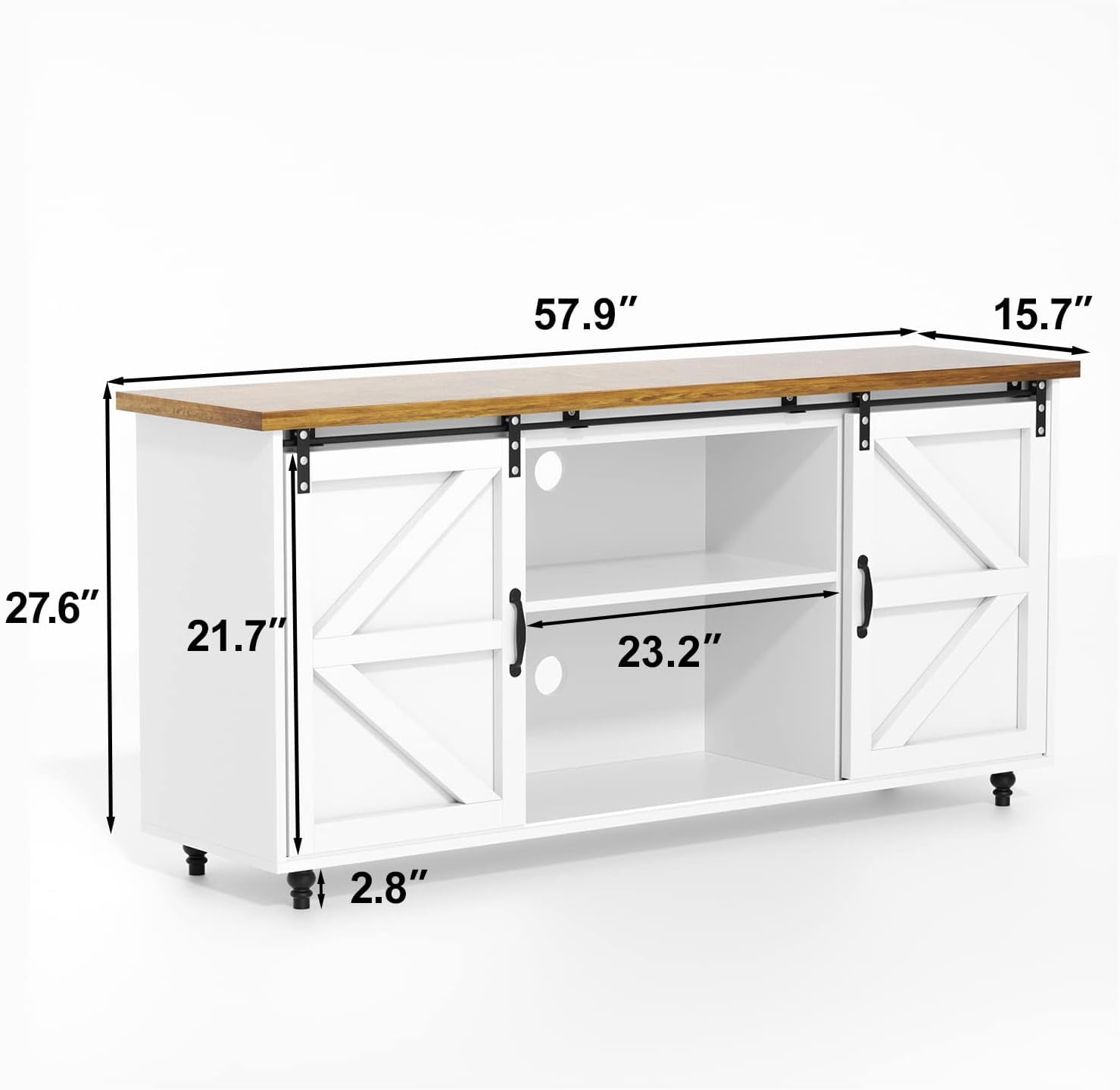 Farmhouse Coffee Bar Cabinet with Adjustable Shelves