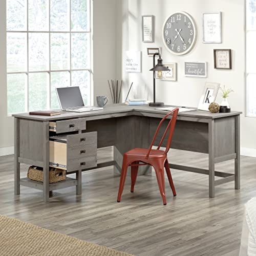Sauder Cottage Road L Shaped Desk in Mystic Oak