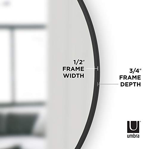 Umbra Hub Round Mirror - Black, 94 cm