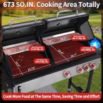 Charcoal and Propane Grill Combo with Side Burner