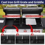 Charcoal and Propane Grill Combo with Side Burner