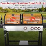Charcoal and Propane Grill Combo with Side Burner