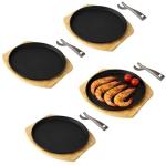 ZALIR 4-Piece Cast Iron Steak Plates Set