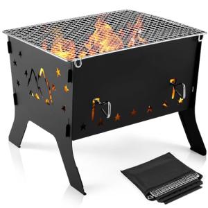 Odoland Portable Folding Charcoal Grill for Camping