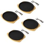 ZALIR 4-Piece Cast Iron Steak Plates Set