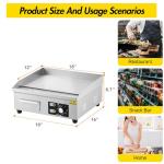 18 Inch Commercial Electric Griddle with Adjustable Temp