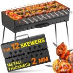 Portable Charcoal Grill for 12 Skewers
