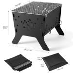 Odoland Portable Folding Charcoal Grill for Camping