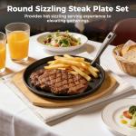 ZALIR 4-Piece Cast Iron Steak Plates Set