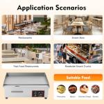 1600W Stainless Steel Electric Griddle for Cooking