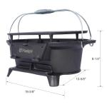 Portable Cast Iron Hibachi Grill for Outdoor Cooking