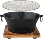 Round Cast Iron Charcoal Hibachi Grill