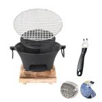 Round Cast Iron Charcoal Hibachi Grill