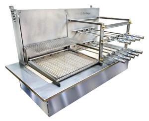 Brazilian BBQ Charcoal Grill with Skewers and Griddles