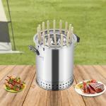 Portable Smokeless Charcoal Barrel Grill with Skewers