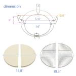 Tmozyar S18 Cooking Grates Kit for Kamado Grills