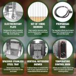 2-Burner Stainless Steel Shawarma Grill Machine