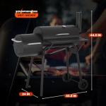 Portable 43-Inch Charcoal BBQ Grill for 6-10