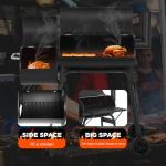 Portable 43-Inch Charcoal BBQ Grill for 6-10