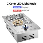 Outdoor Grill Side Burner, 17,500 BTU Stainless Steel