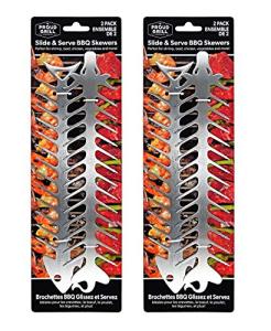 Slide & Serve BBQ Skewers - Reusable Stainless Steel Set