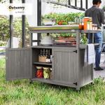 Outdoor Grill Cart with Wheels and Storage