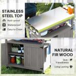Outdoor Grill Cart with Wheels and Storage