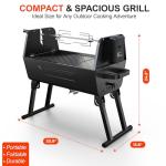 2-in-1 Charcoal BBQ Grill with Rotisserie