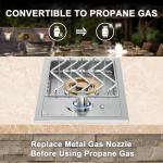 Outdoor Grill Side Burner, 17,500 BTU Stainless Steel