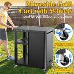 Grill Table Cart with Storage for Outdoor Cooking