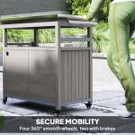 Outdoor Grill Cart with Wheels and Storage