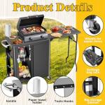 Grill Table Cart with Storage for Outdoor Cooking