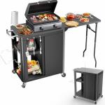 Grill Table Cart with Storage for Outdoor Cooking