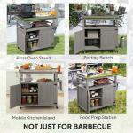 Outdoor Grill Cart with Wheels and Storage