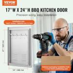 VEVOR Stainless Steel BBQ Access Door, 17x24 Inch