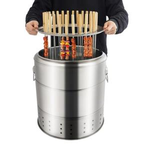 Portable Smokeless Charcoal Kebab Grill with Skewers