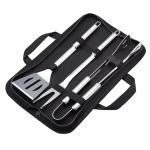 Stainless Steel 4-Piece BBQ Tool Set with Bag