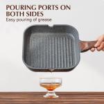 SENSARTE Nonstick Square Grilling Pan, 24.1 cm