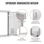 VEVOR Stainless Steel BBQ Access Door, 17x24 Inch