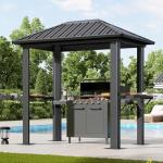 Aoxun 5x8 FT Metal Grill Hardtop Gazebo