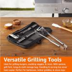 Stainless Steel 4-Piece BBQ Tool Set with Bag