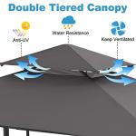 ABCCANOPY Grill Gazebo with LED Light - Dark Gray