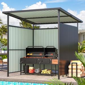 AECOJOY 6'x6' Outdoor Grill Hardtop Gazebo