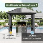Aoxun 5x8 FT Metal Grill Hardtop Gazebo