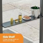 Outdoor BBQ Grill Gazebo with Shelves and Roof