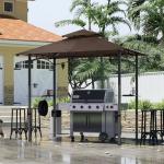 8x5 Water-Resistant BBQ Canopy with LED Lights