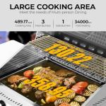 34,000 BTU Stainless Steel 3-Burner Gas Grill