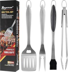 4-Piece Heavy-Duty BBQ Tool Set
